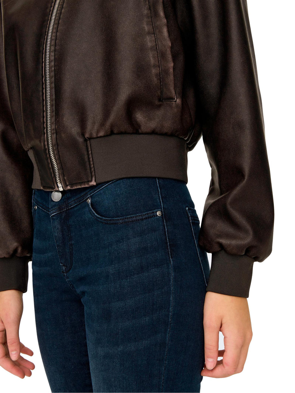 Bomber Only Jane Marrone in ecopelle 15314240 /Chocolate Brown ONLY 