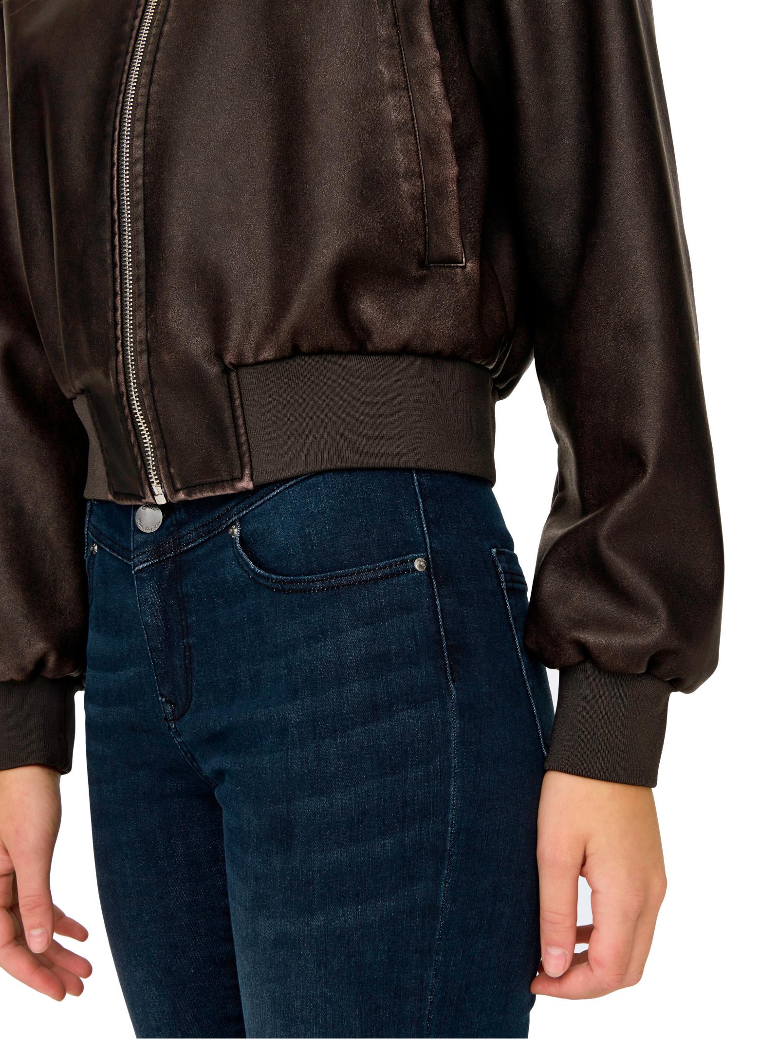 Bomber Only Jane Marrone in ecopelle 15314240 /Chocolate Brown ONLY 