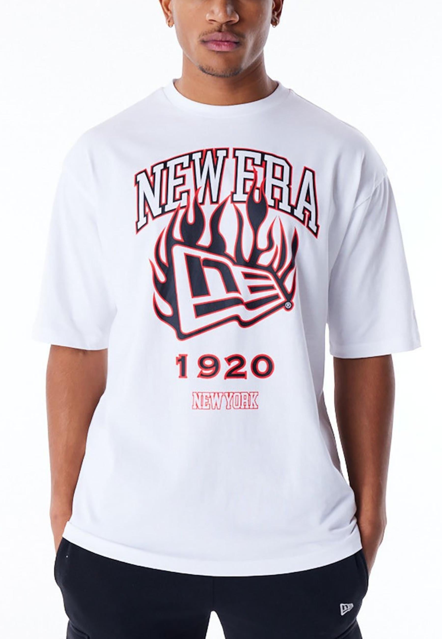 T-Shirt New Era Bianco manica corta 60564871 WHIBLK NEW ERA 