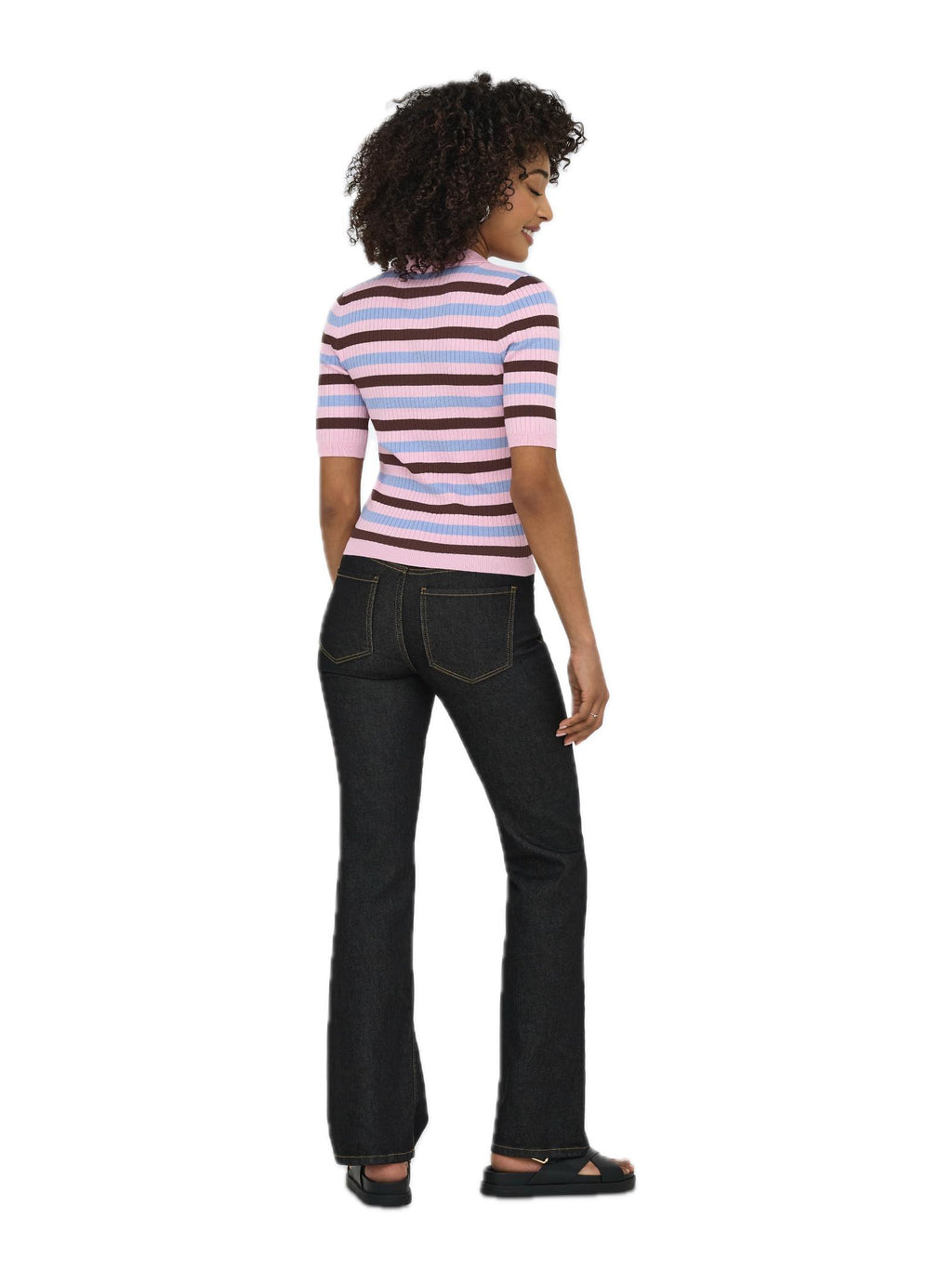 Polo Only Kaya Rosa a righe in maglia 15363776 /Purple ONLY 