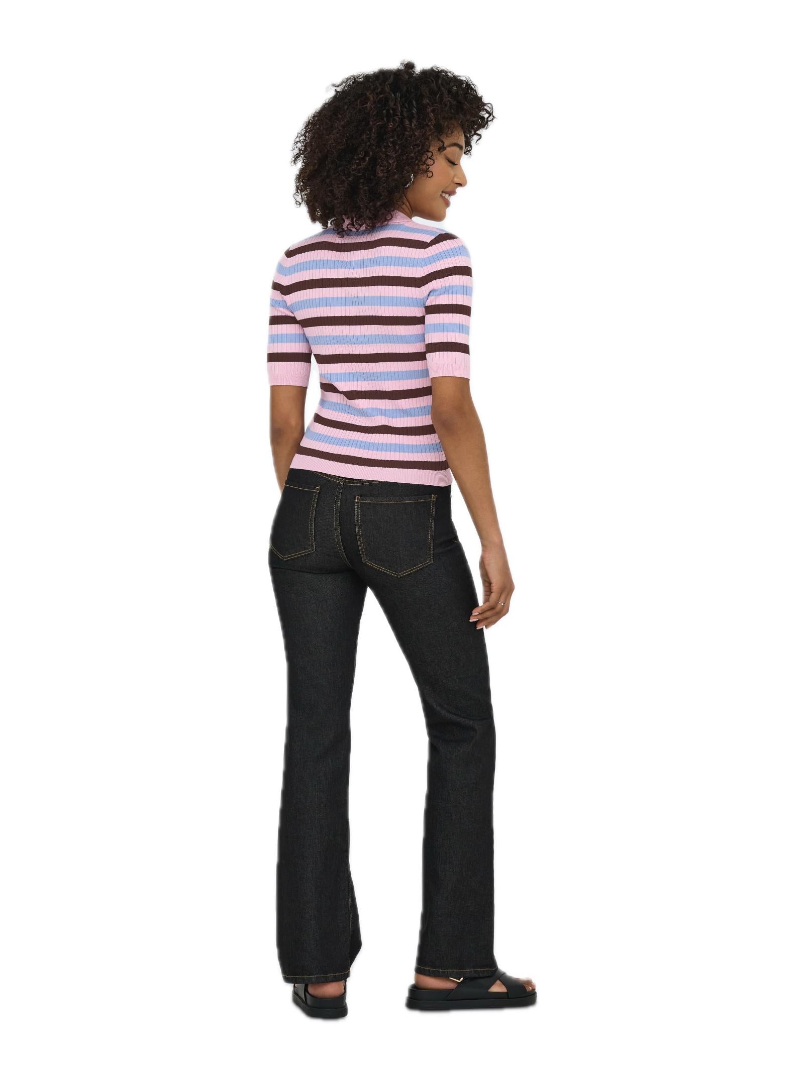 Polo Only Kaya Rosa a righe in maglia 15363776 /Purple ONLY 