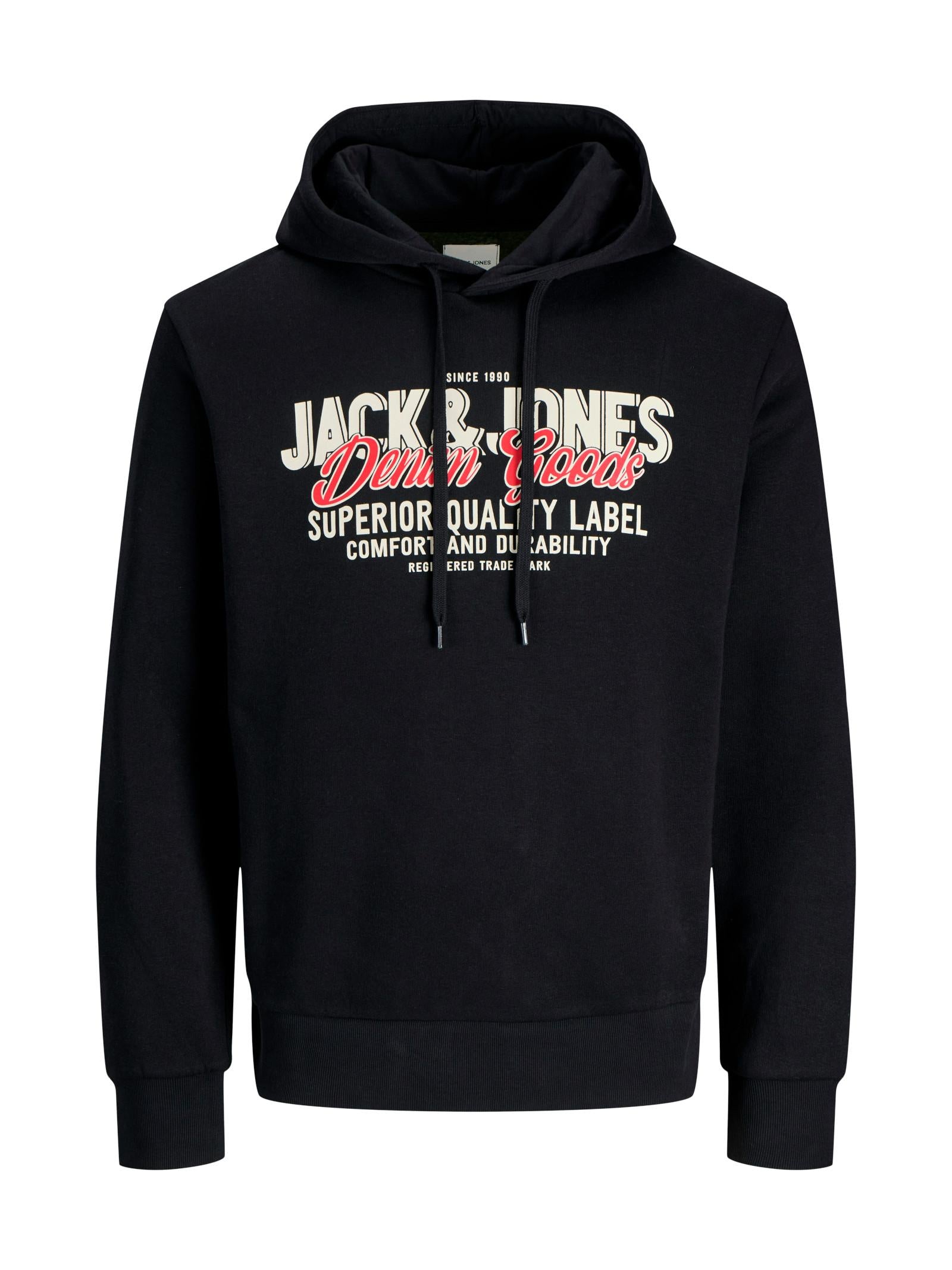 Felpa Jack & Jones Logo Nero con cappuccio 12279649 /Black JACK & JONES 