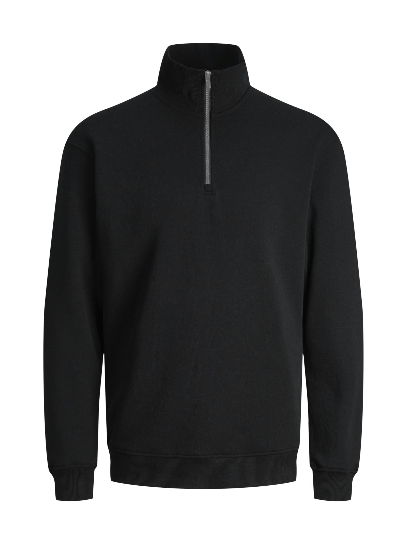 Felpa Jack & Jones Nero Bradley mezza zip 12250747 /Black JACK & JONES 