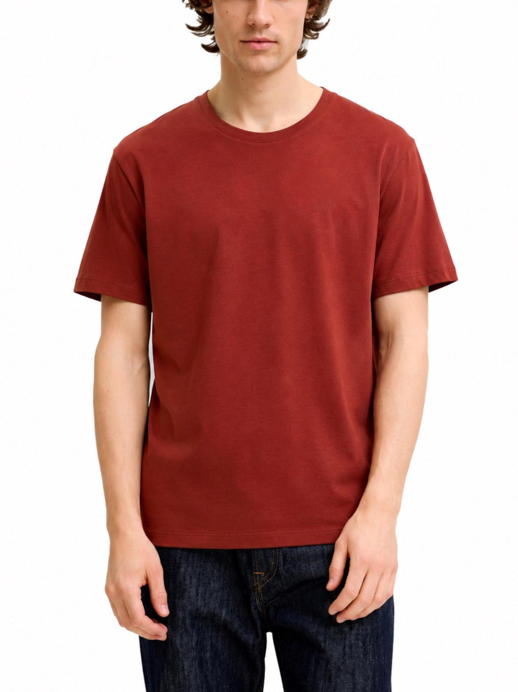 T-shir Jack & Jones Organic Mattone a maniche corte basic 12156101 /Fired Brick JACK & JONES 