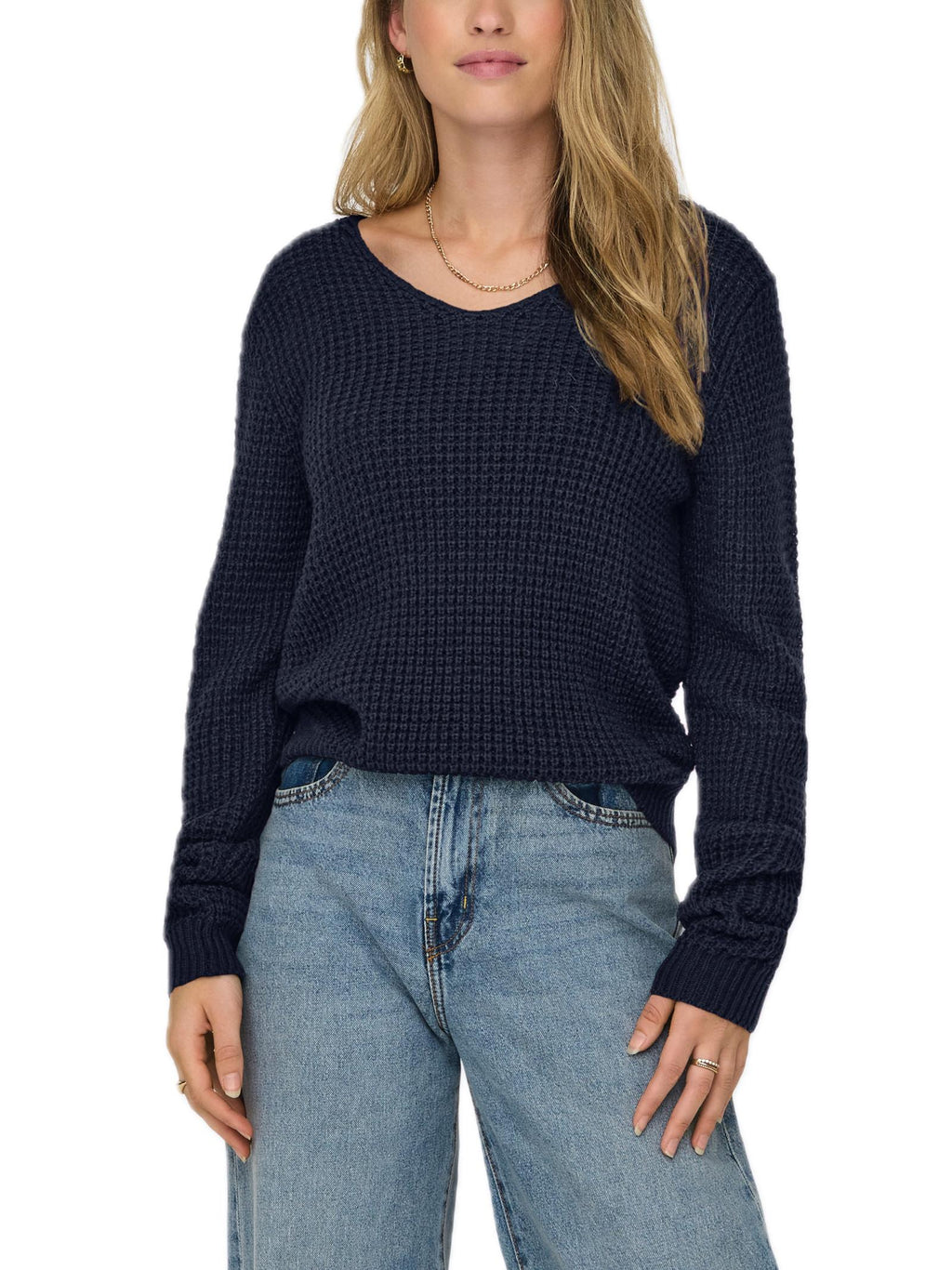 Maglia Jacqueline De Yong Ellen Blu scollo a V 15308897 /Total Eclipse JDY 
