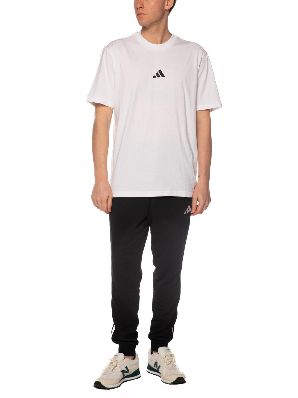 T-shirt Adidas Bianco logo piccolo JF1092 BIANCO ADIDAS 