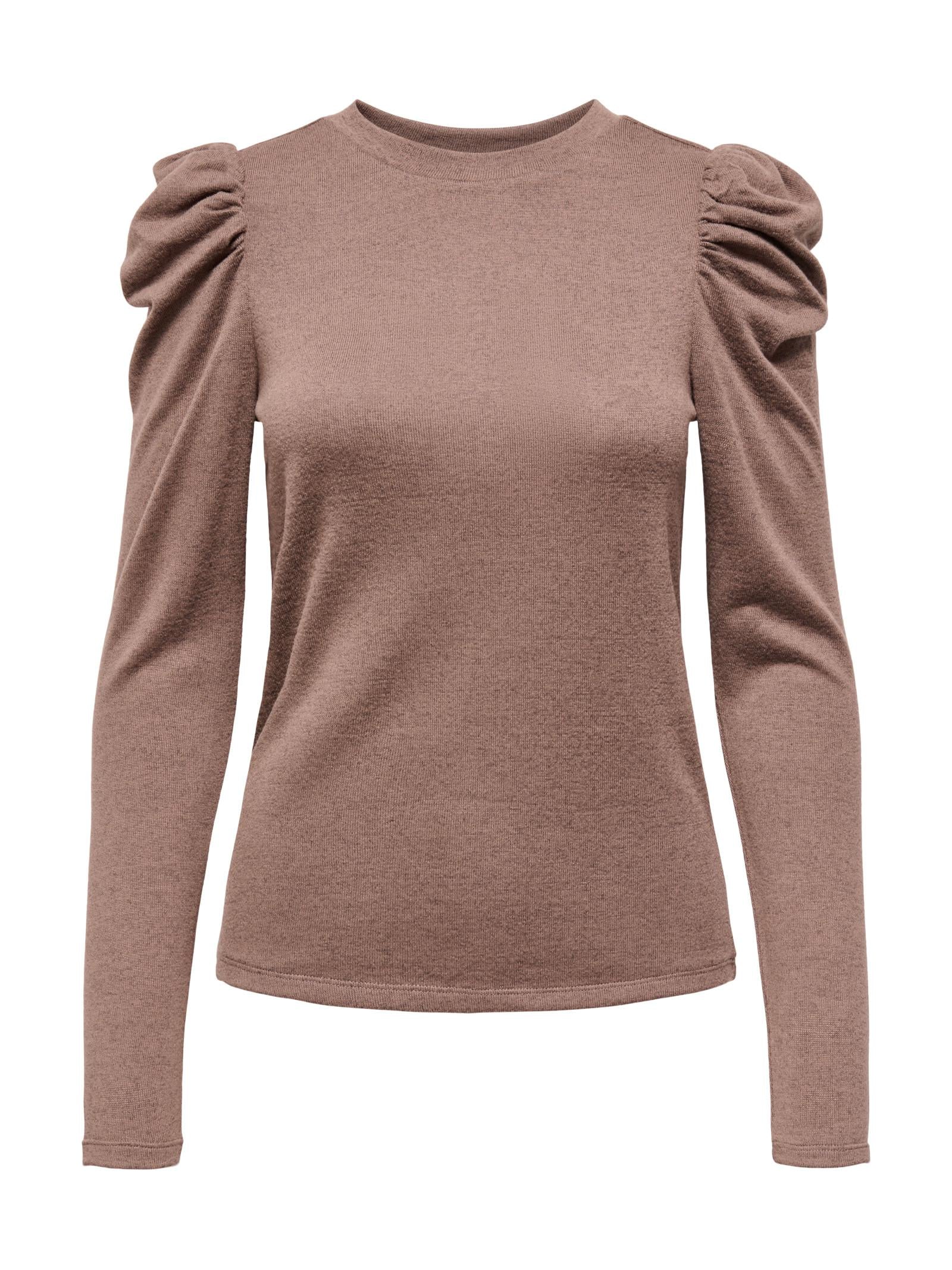 Maglia Jacqueline De Yong Tonsy Marrone con spalle a sbuffo<BR/> 15217180 /Fossil JDY 