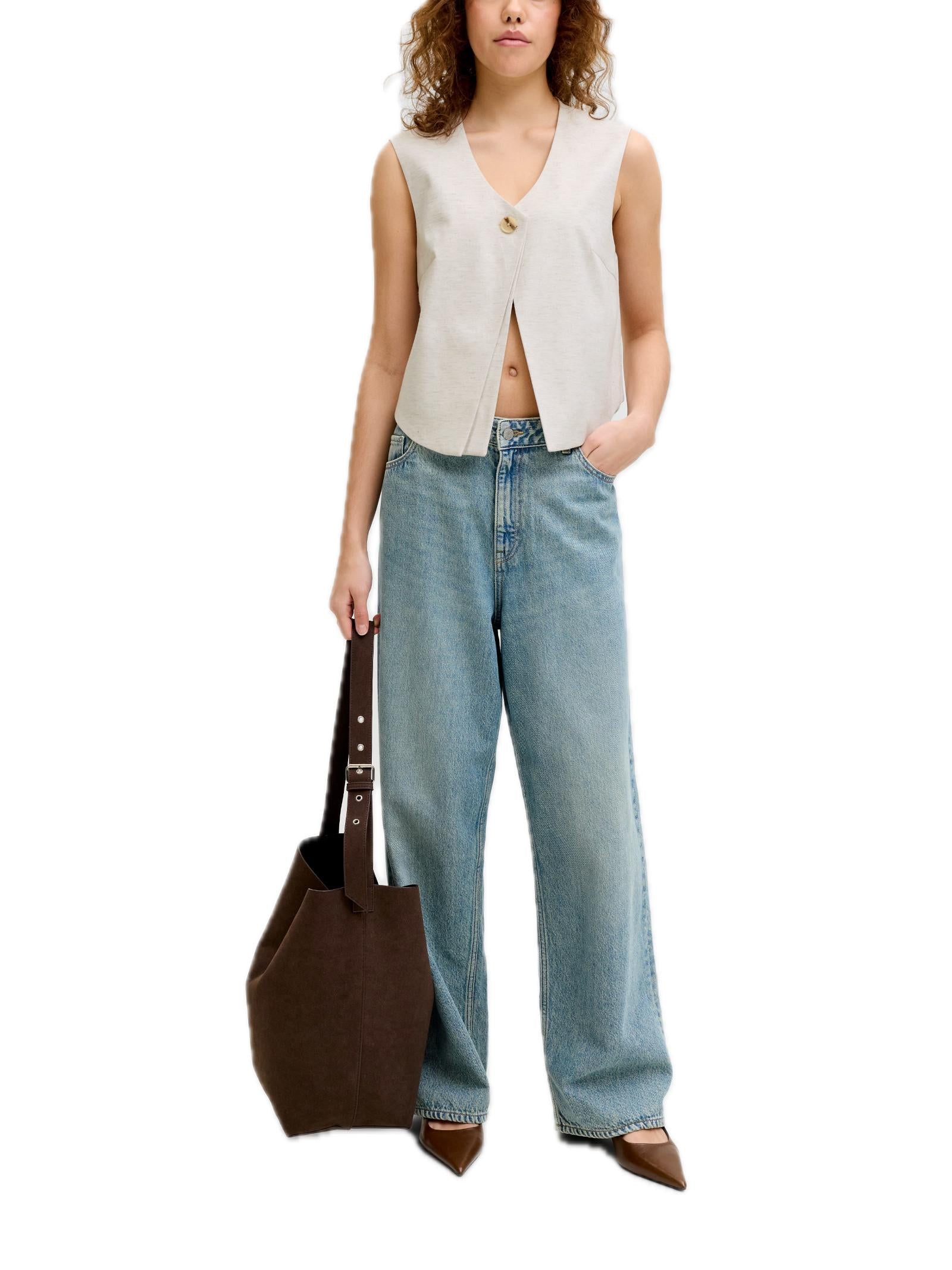Gilet JJXX Sabbia con bottone 12288343 /Feather Gray JJXX 