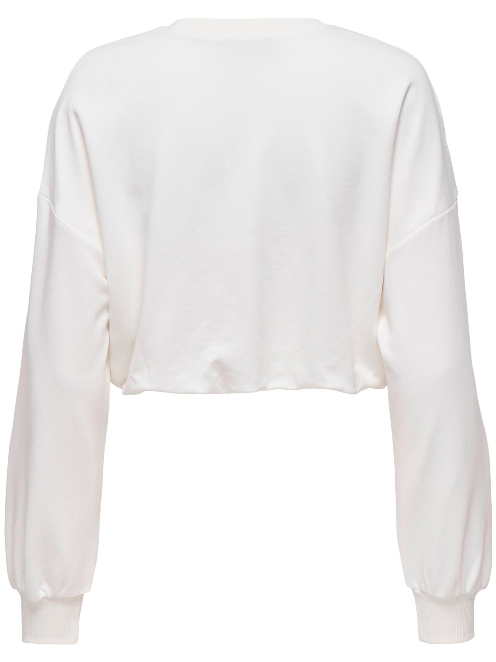 Felpa Only Bianco Bolette arricciata 15344633 /Cloud Dancer ONLY 