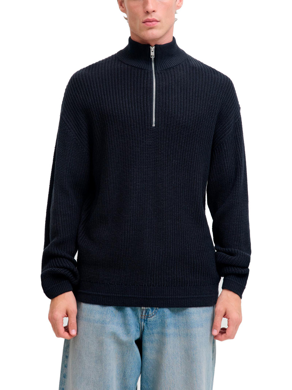 Maglia Jack & Jones Kaito Blu mezza zip 12278959 /Sky Captain JACK & JONES 
