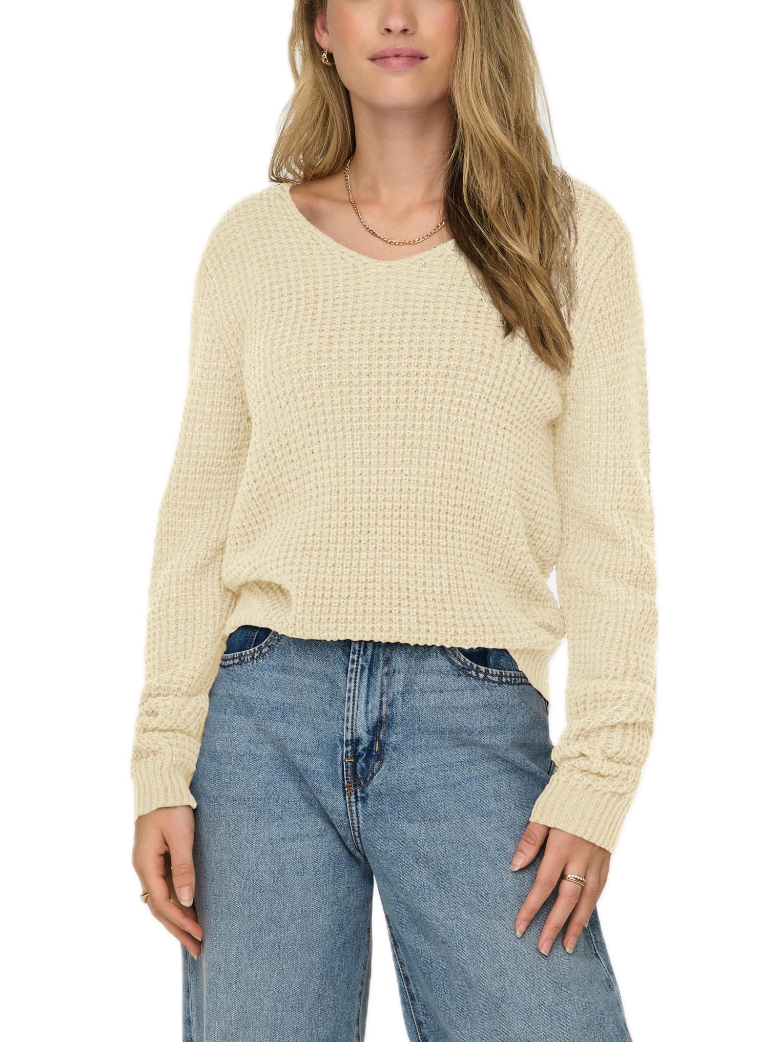 Maglia Jacqueline De Yong Ellen Panna scollo a V 15308897 /Whitecap Gray JDY 