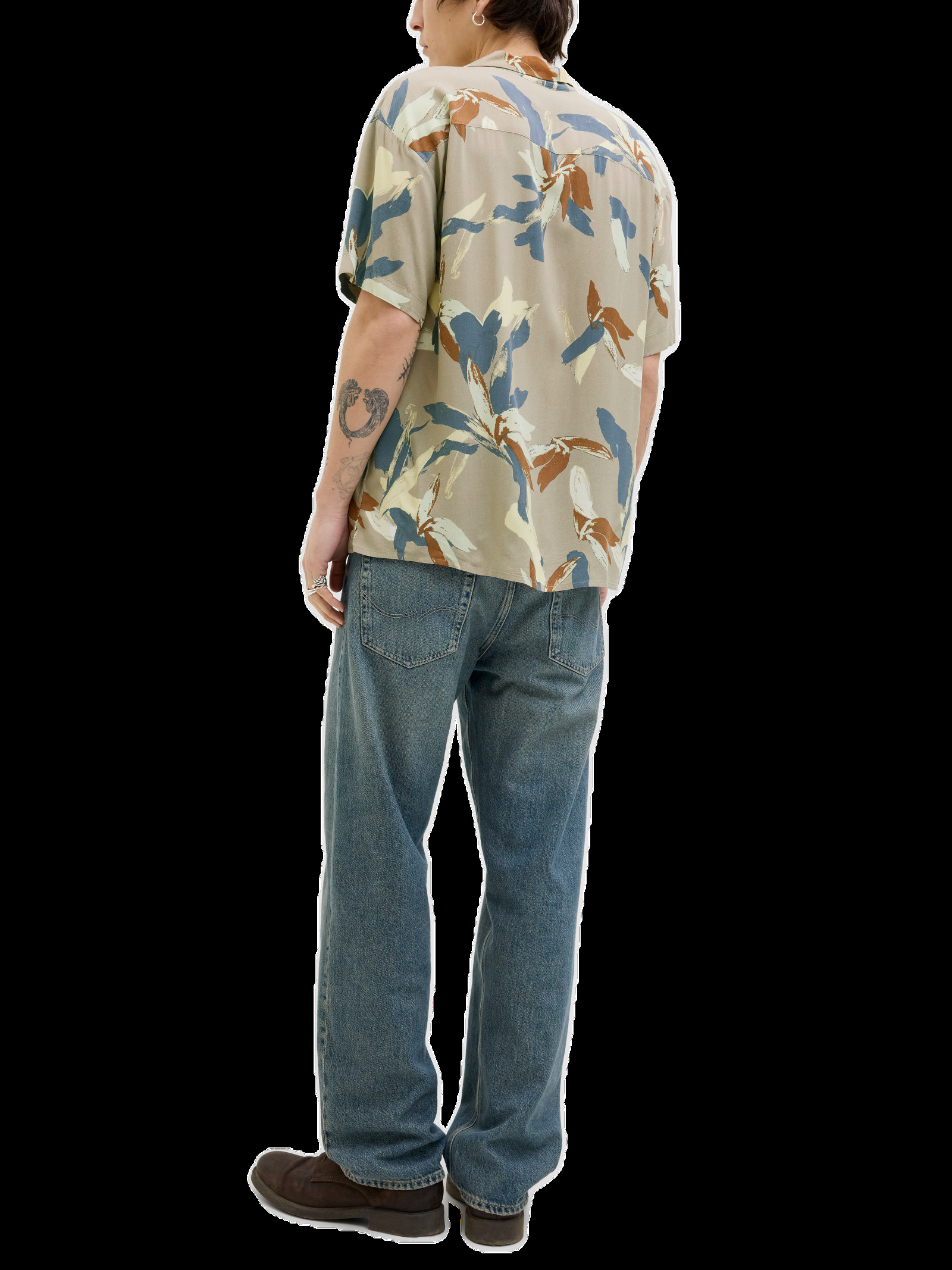 Camicia Jack & Jones Beige Luke fantasia floreale 12271111 /Silver Sage JACK & JONES 