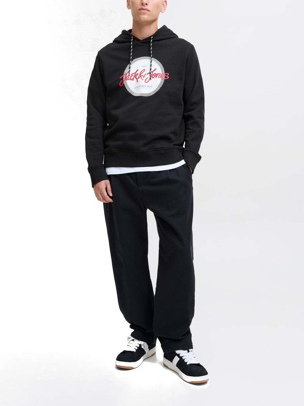 Felpa Jack & Jones Urban Nero cappuccio 12279115 /Black JACK & JONES 