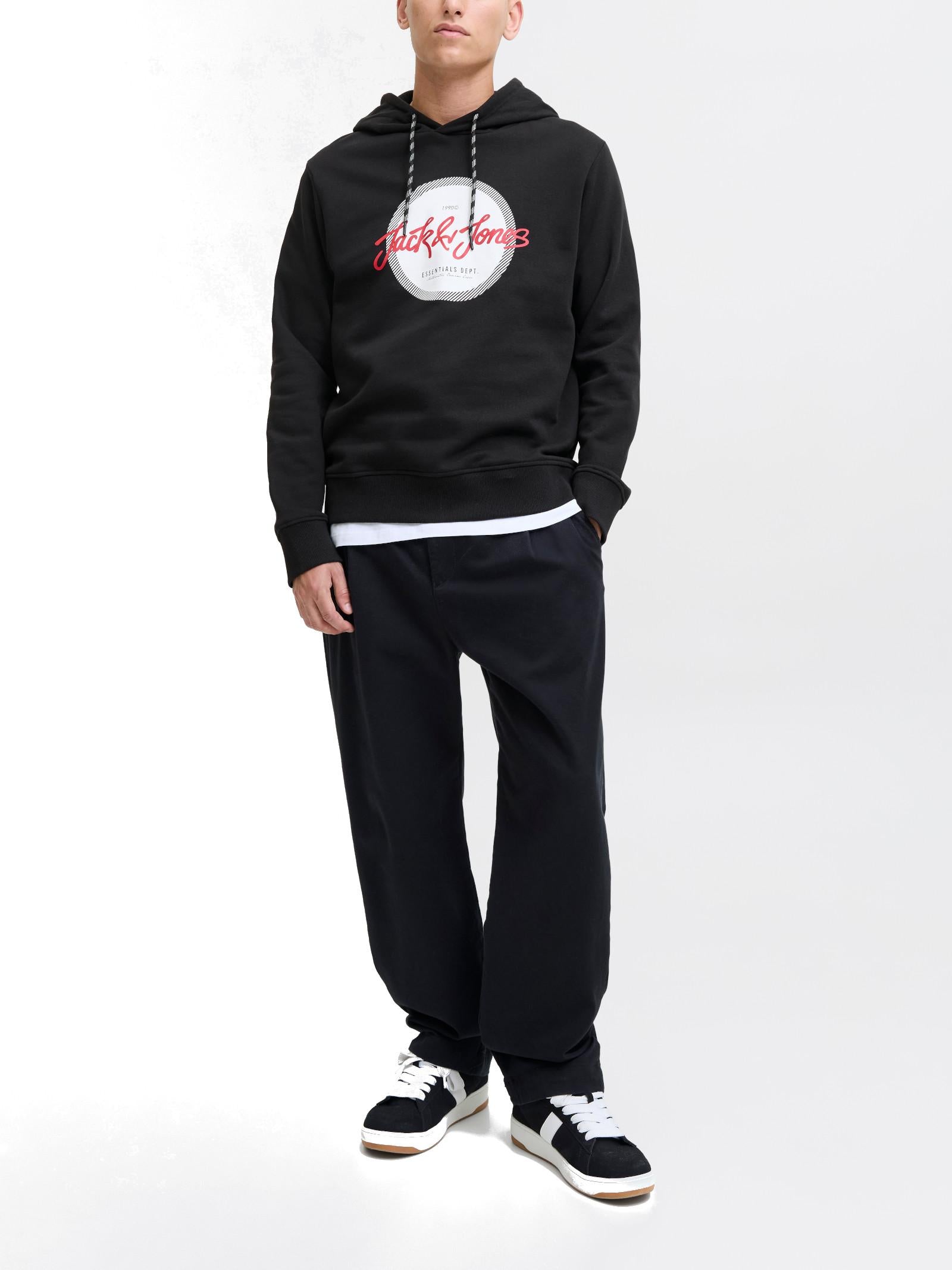 Felpa Jack & Jones Urban Nero cappuccio 12279115 /Black JACK & JONES 