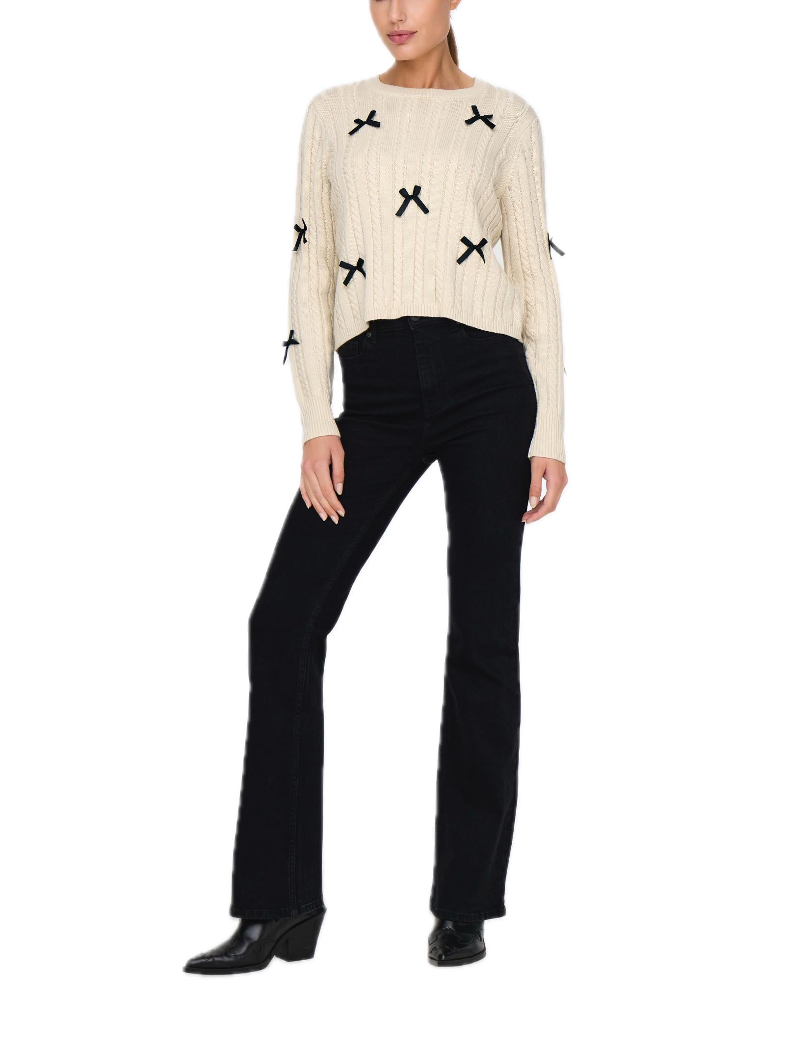 Maglia JDY Bow Crema con fiocchi 15344549 /Birch JDY 