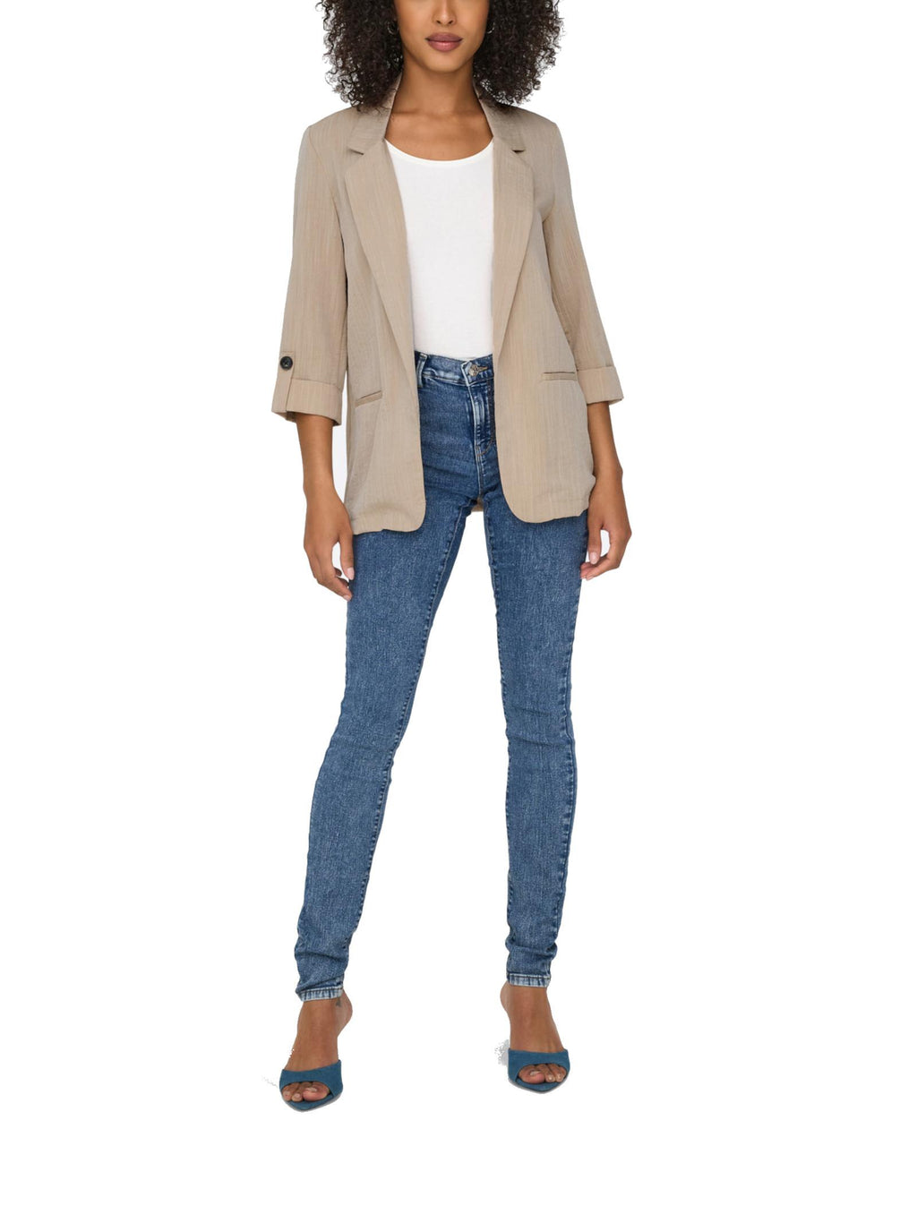 Blazer Only Marsa Beige con manica 3/4 15308084 /Safari ONLY 