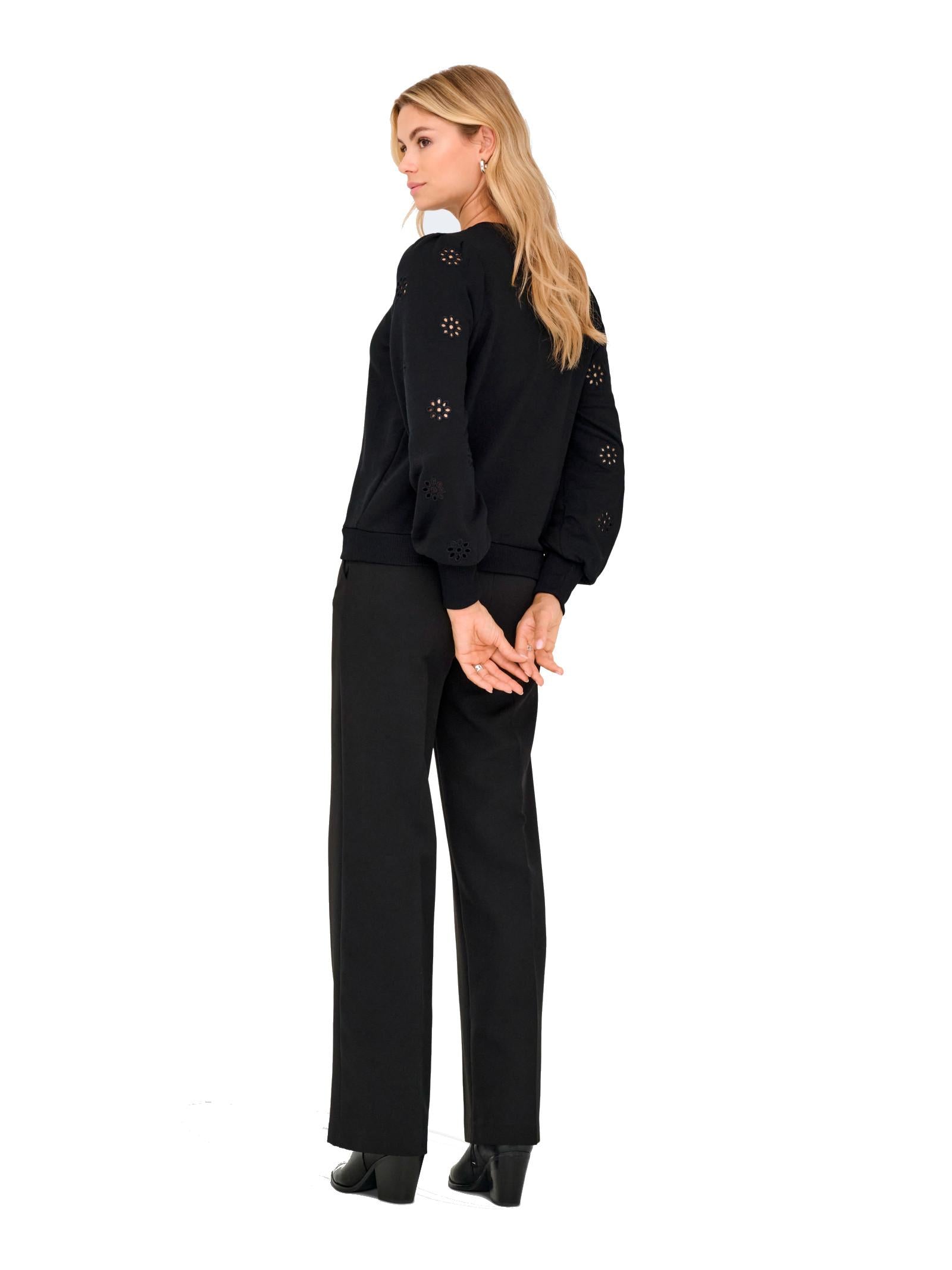 Felpa Only Femme Nero con ricamo 15315687 /Black ONLY 