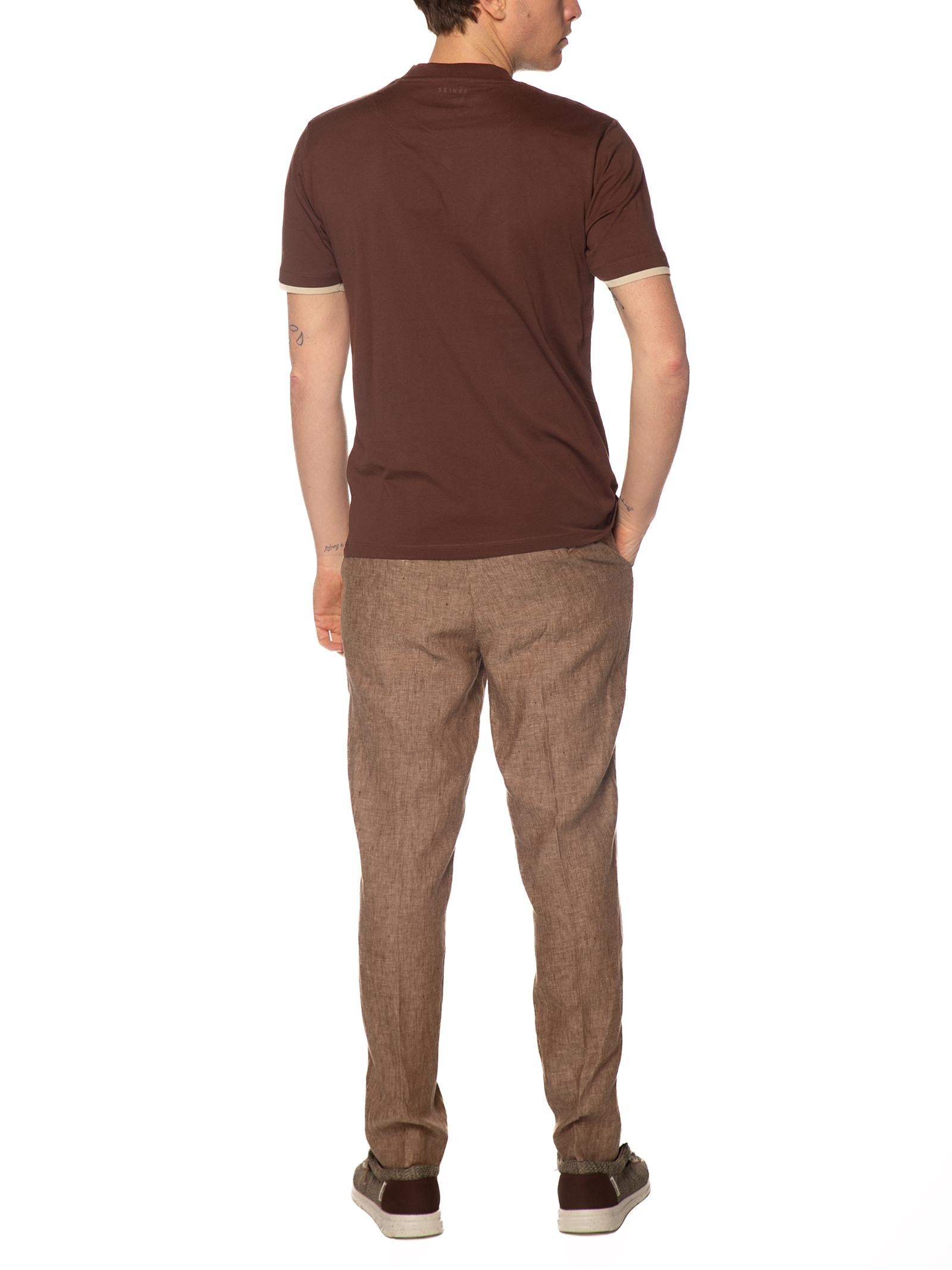 T-shirt Seinse Marrone doppio collo TE3217 MARRONE SEINSE 