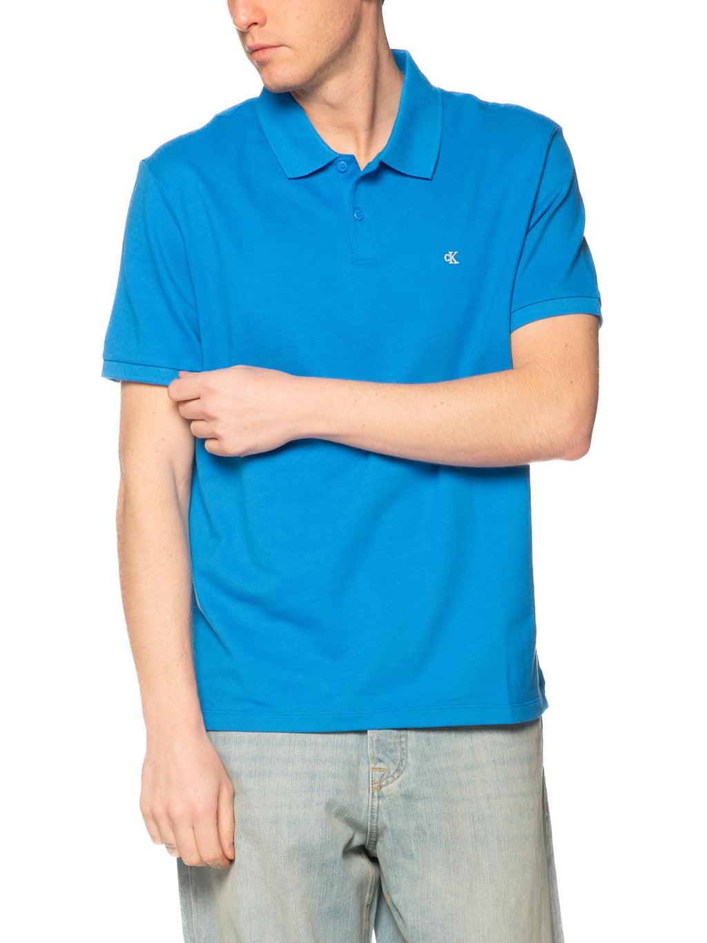 Polo Calvin Klein Blu elettrico in pique LV040EM269 CFM CALVIN KLEIN 