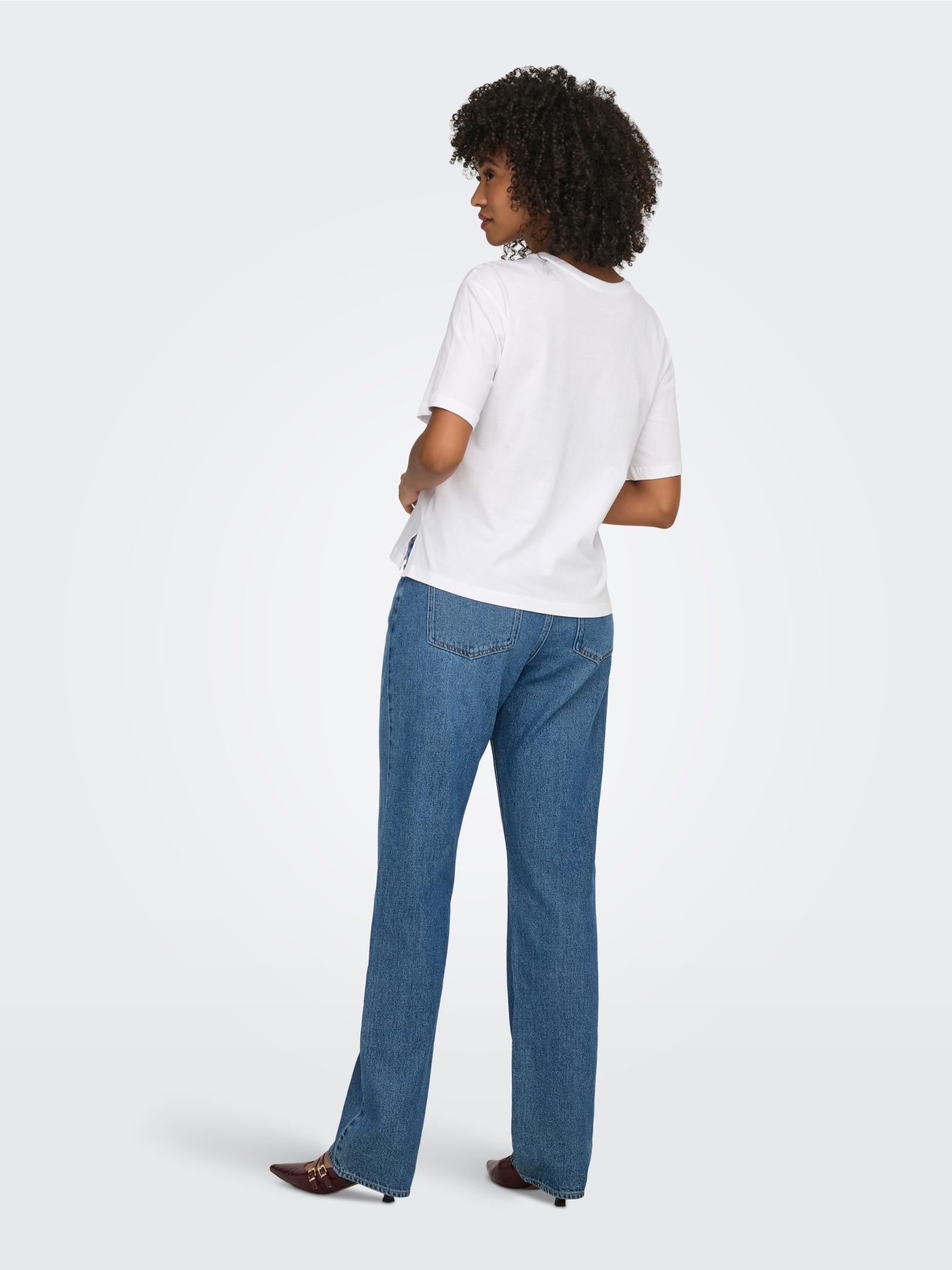 T-shirt Only Bianco Susan stampa 15372179 /Inter. Bright White ONLY 