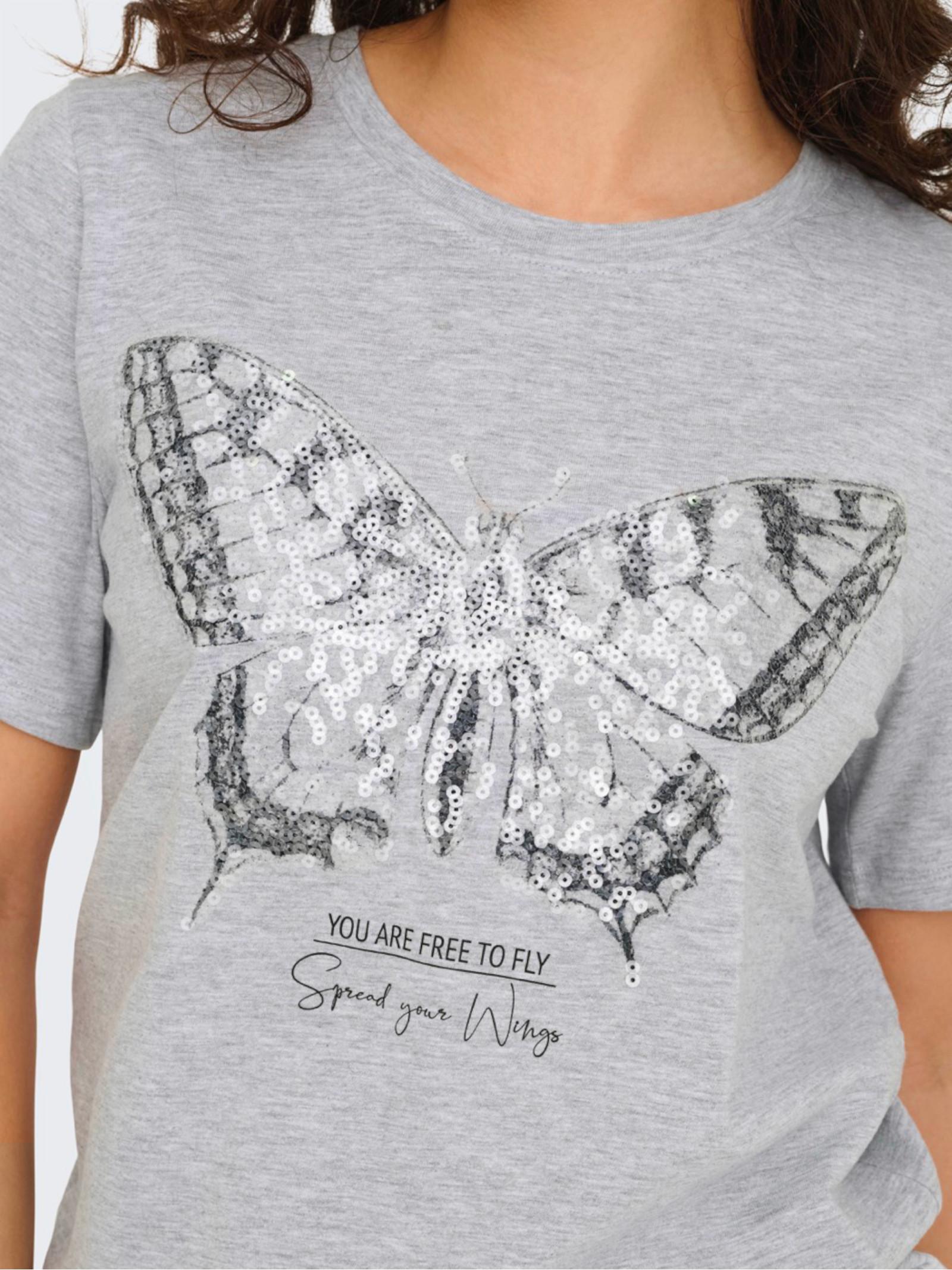 T-shirt JDY Bibbi Grigio con stampa