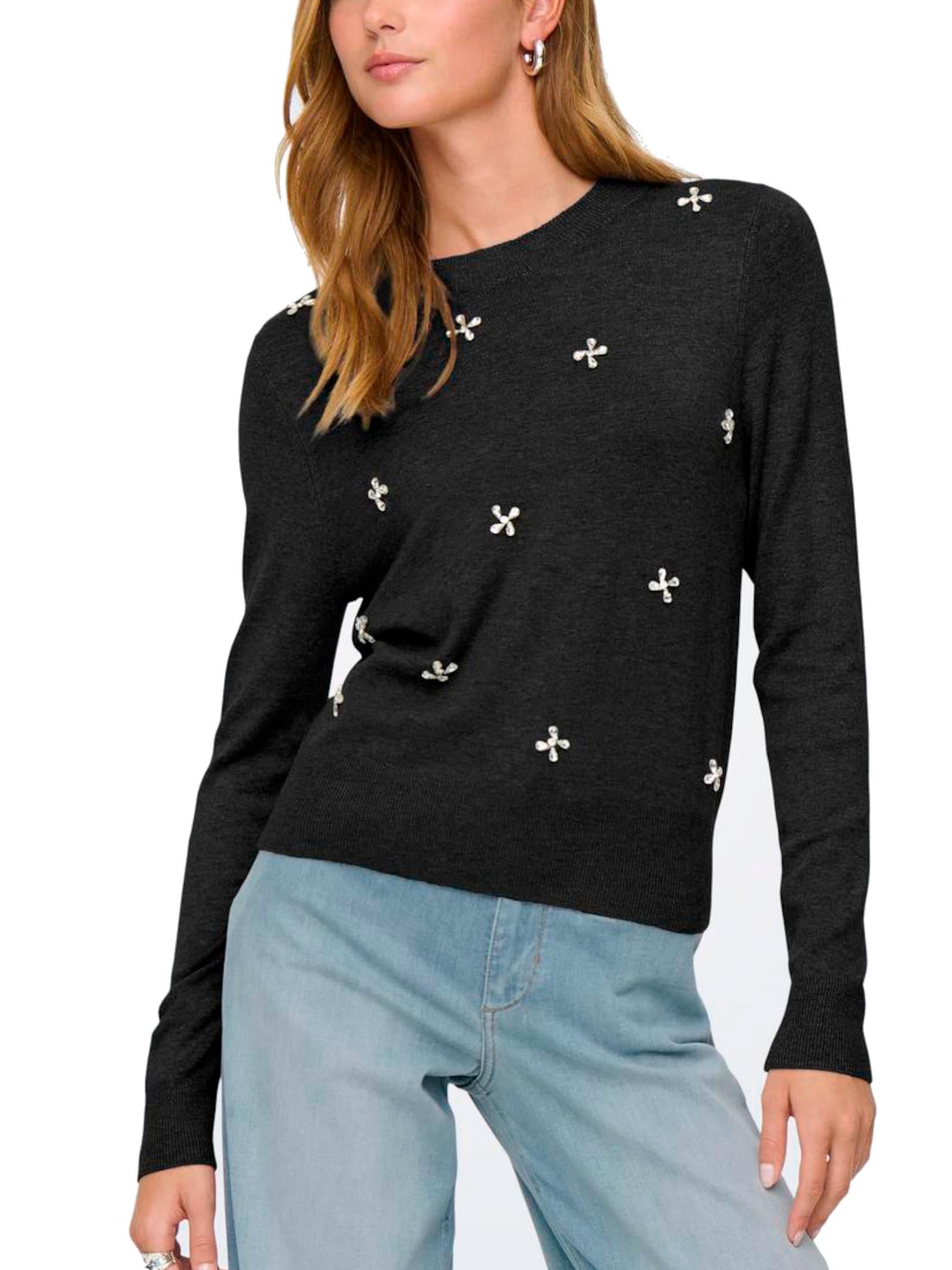 Maglia Only Venice Nero con strass 15364656 /Black ONLY 