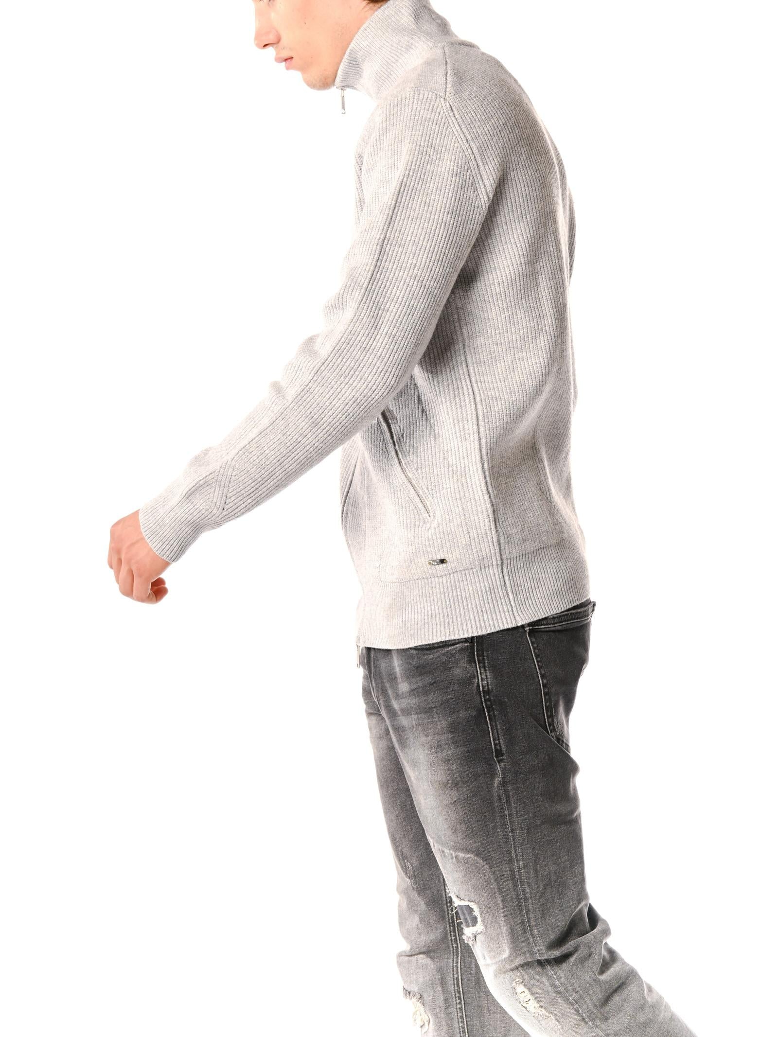 Cardigan Gianni Lupo Grigio zip e tasche GL35051 GRIGIO GIANNI LUPO 