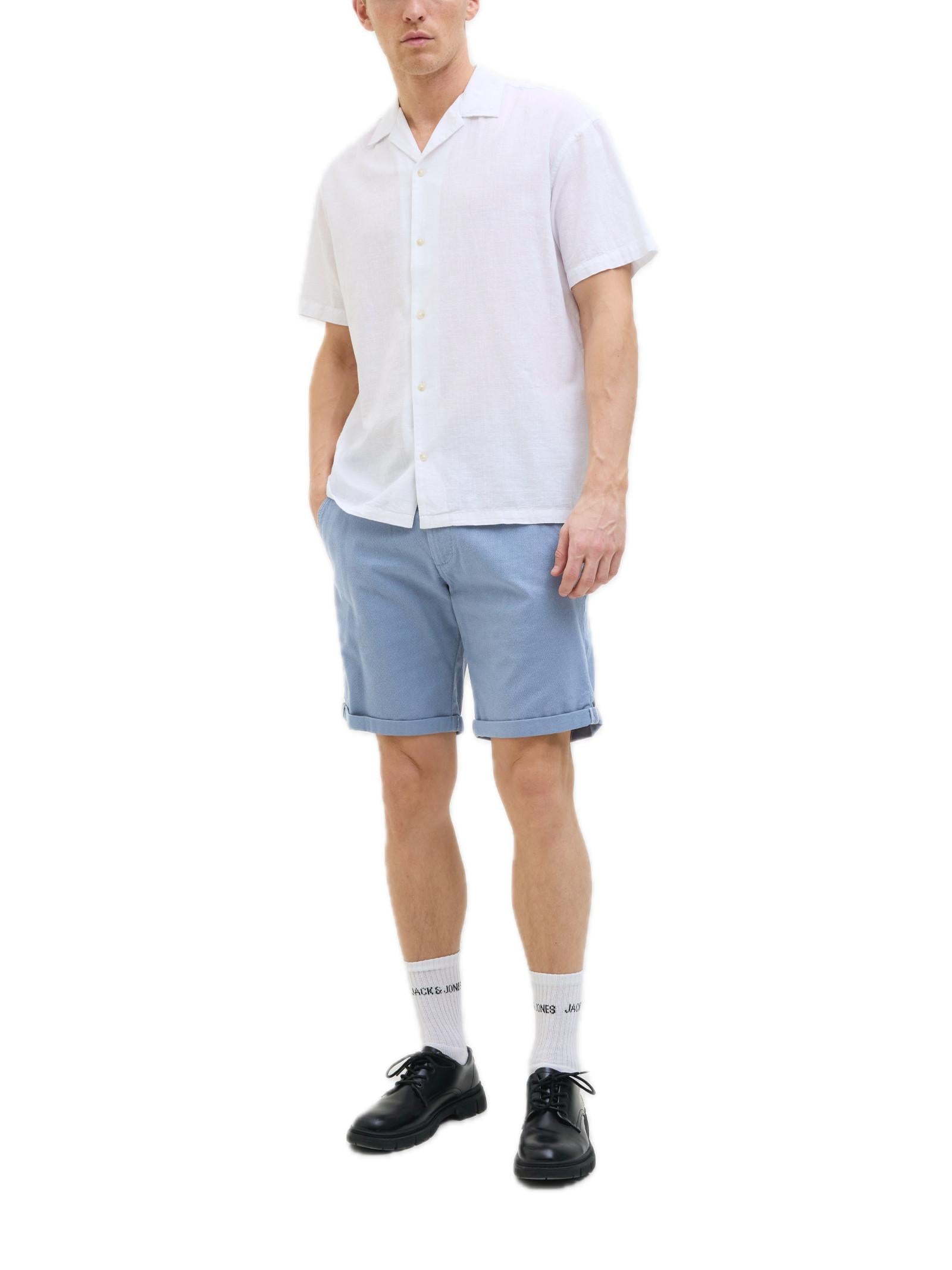 Bermuda Jack & Jones Fury Celeste chino corti operati<BR/> 12206889 /Blue Mirage JACK & JONES 