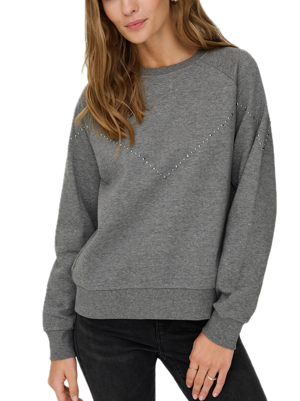 Felpa Jacqueline De Yong Grigio girocollo 15352914 /Medium Grey Melange JDY 