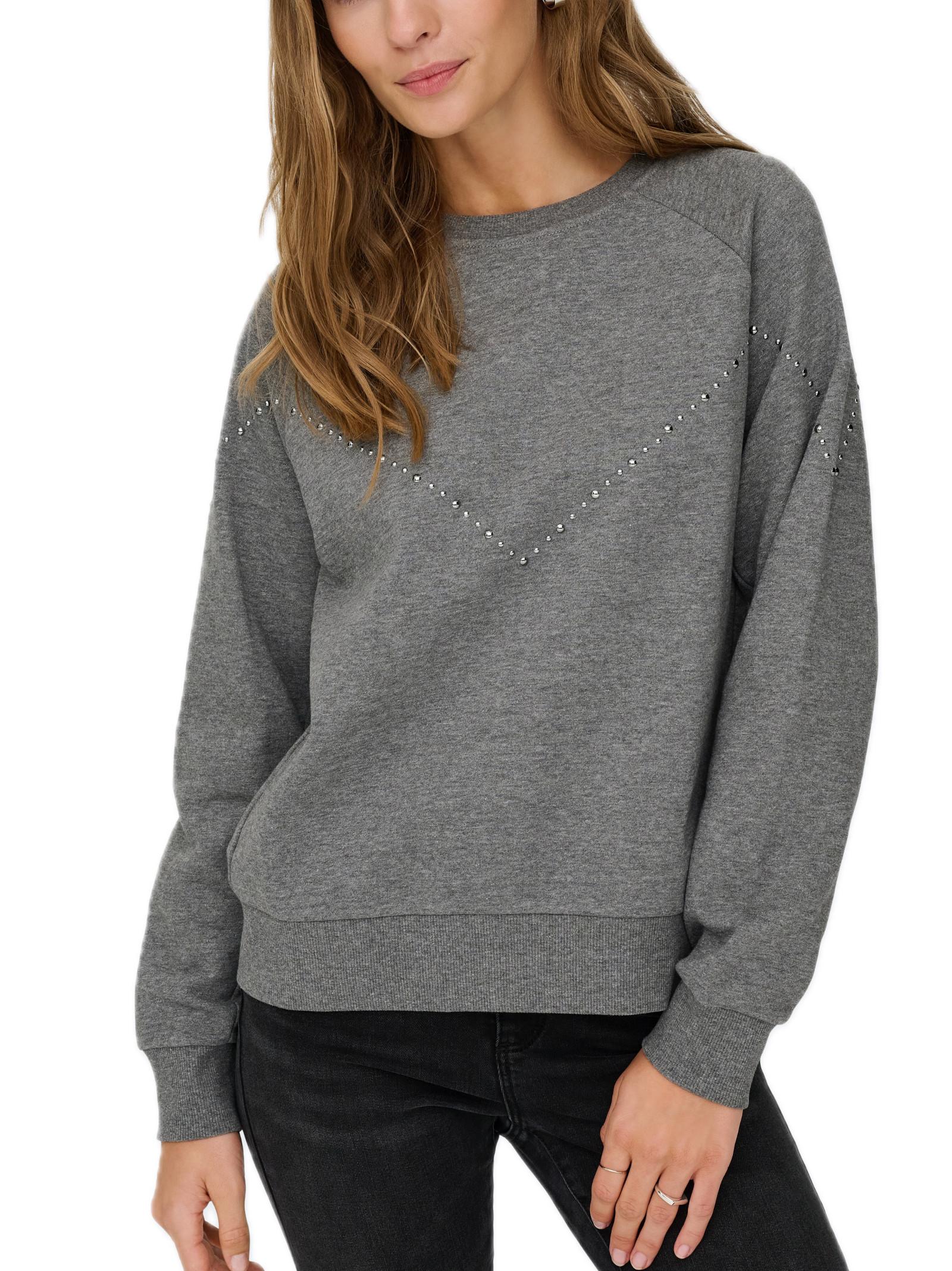 Felpa Jacqueline De Yong Grigio girocollo 15352914 /Medium Grey Melange JDY 