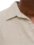Camicia Jack & Jones Beige Lawrence lino 12293563 /Silver Lining JACK & JONES 