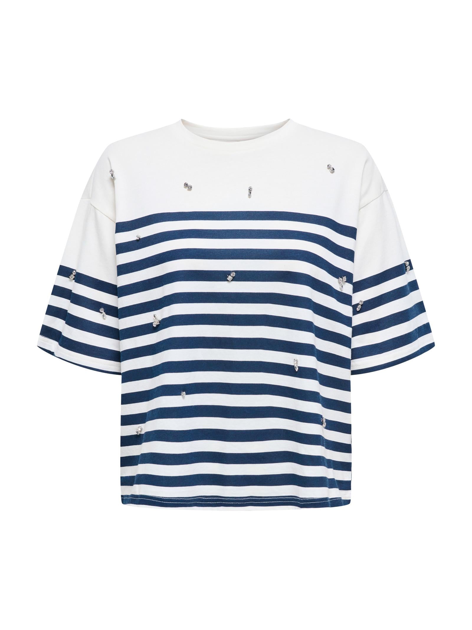 T-shirt Only Alize Blu a righe 15358796 /Night sky Cloud Dancer ONLY 