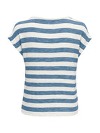T-shirt Only Bianco Celeste Lira a righe 15252103 /Infinity ONLY 