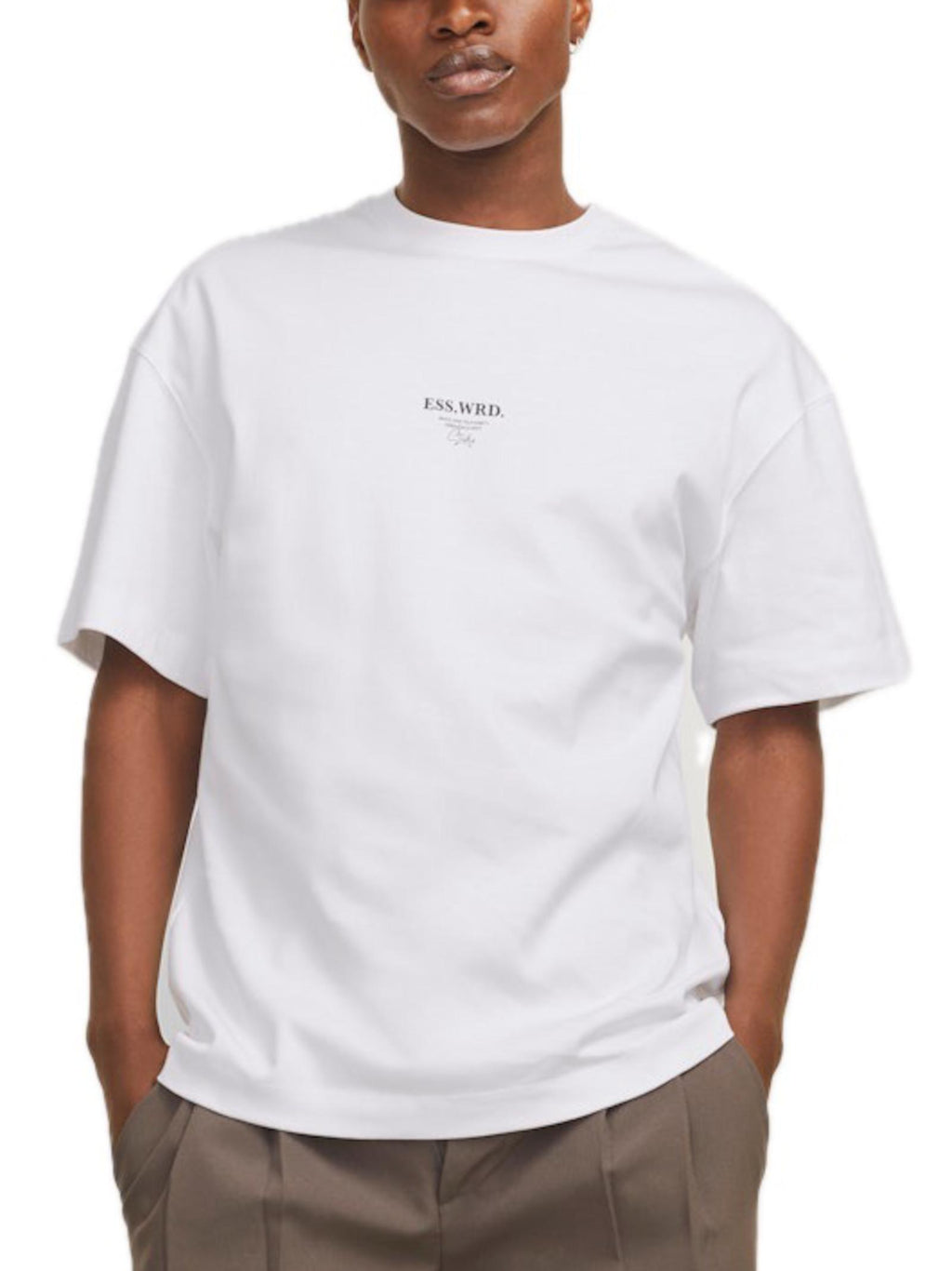 T-shirt JACK & JONES Bianco stampa 12270638 /White JACK & JONES 
