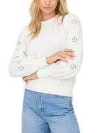Felpa Only Femme Bianco con ricamo 15315687 /Cloud Dancer ONLY 