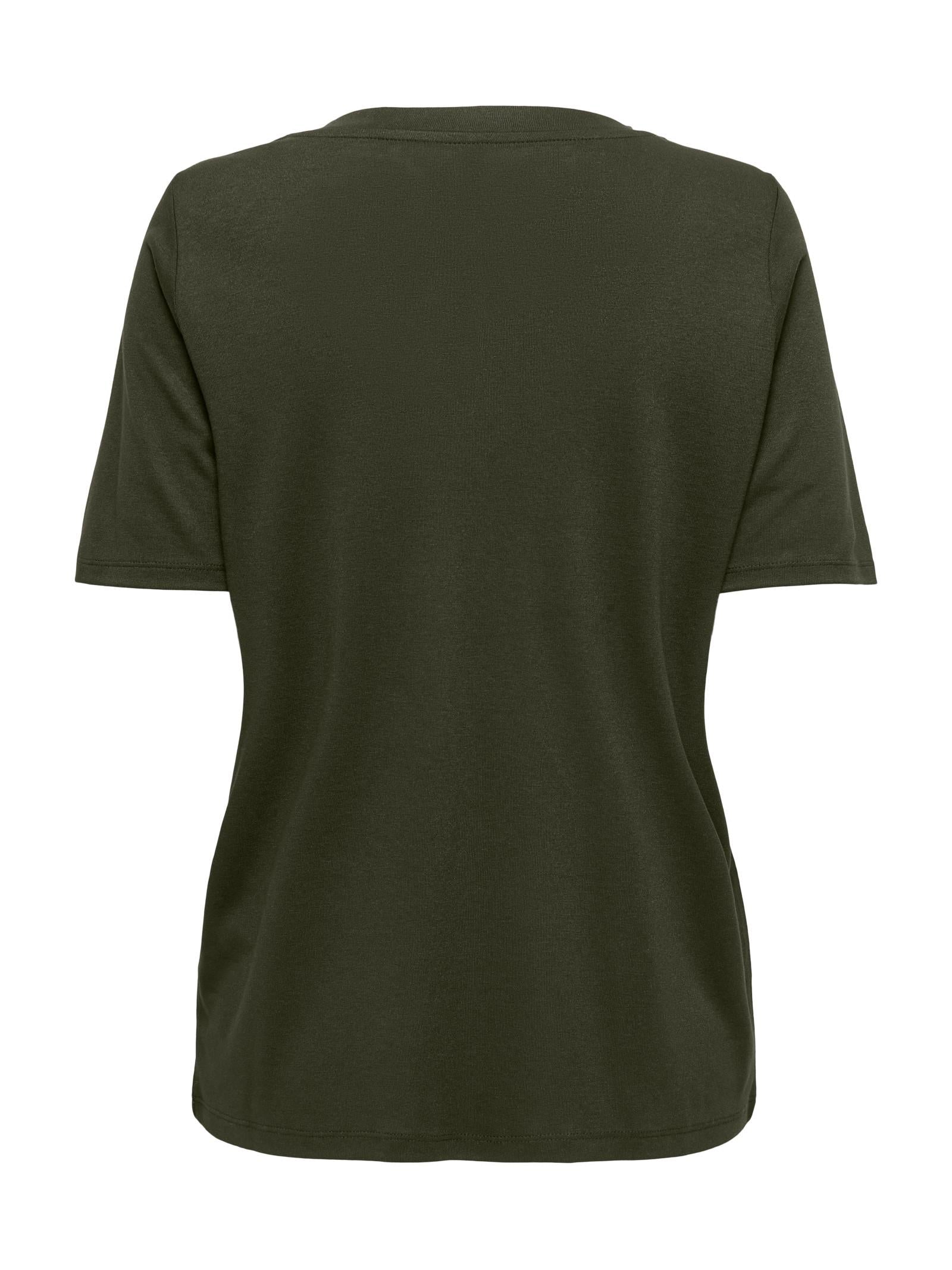 T-shirt Only Henrietta Verde con scollo a V 15344497 /Forest Night ONLY 