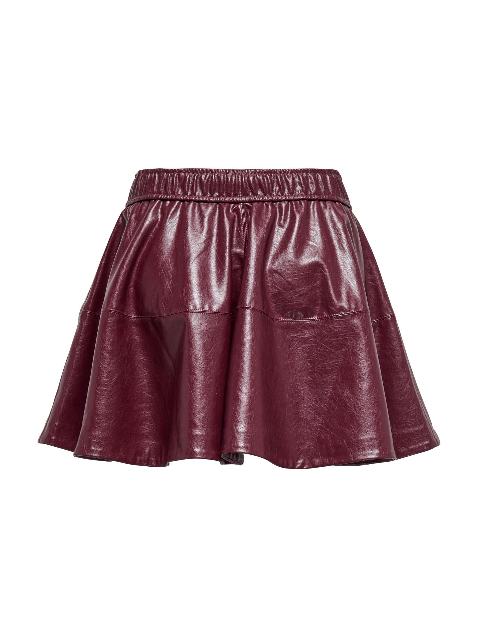 Gonna pantaloncino Only Jacky Bordeaux ecopelle 15355512 /Mauve Wine ONLY 