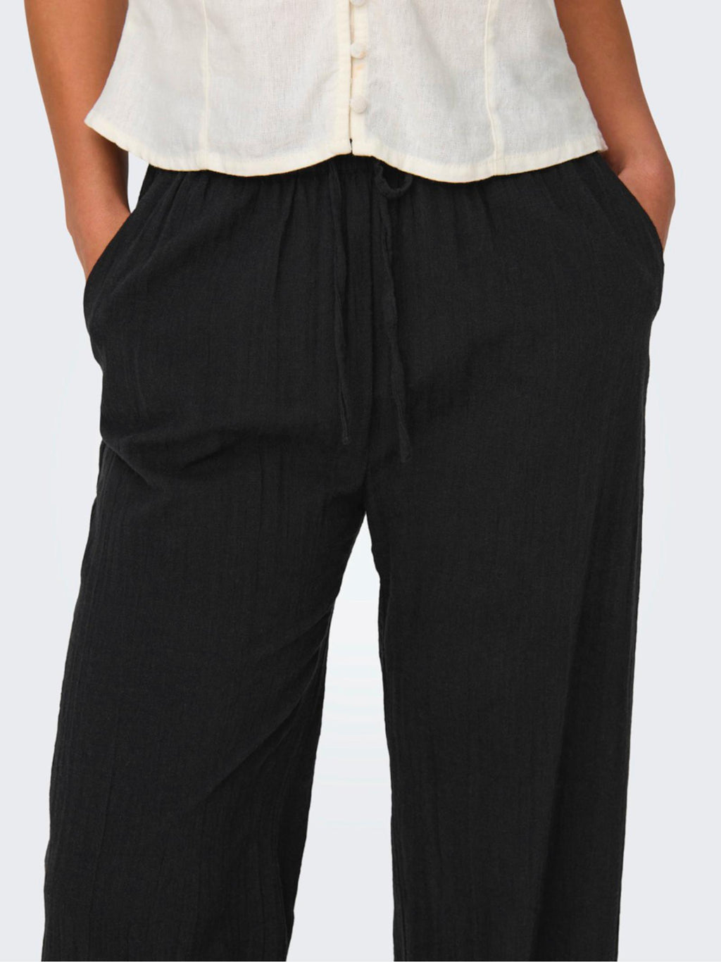 Pantalone Only Nero Tizana vita elasticizzata 15319090 /Black ONLY 