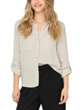 Camicia Only Beige Yasmin misto lino 15349102 /Moonbeam ONLY 