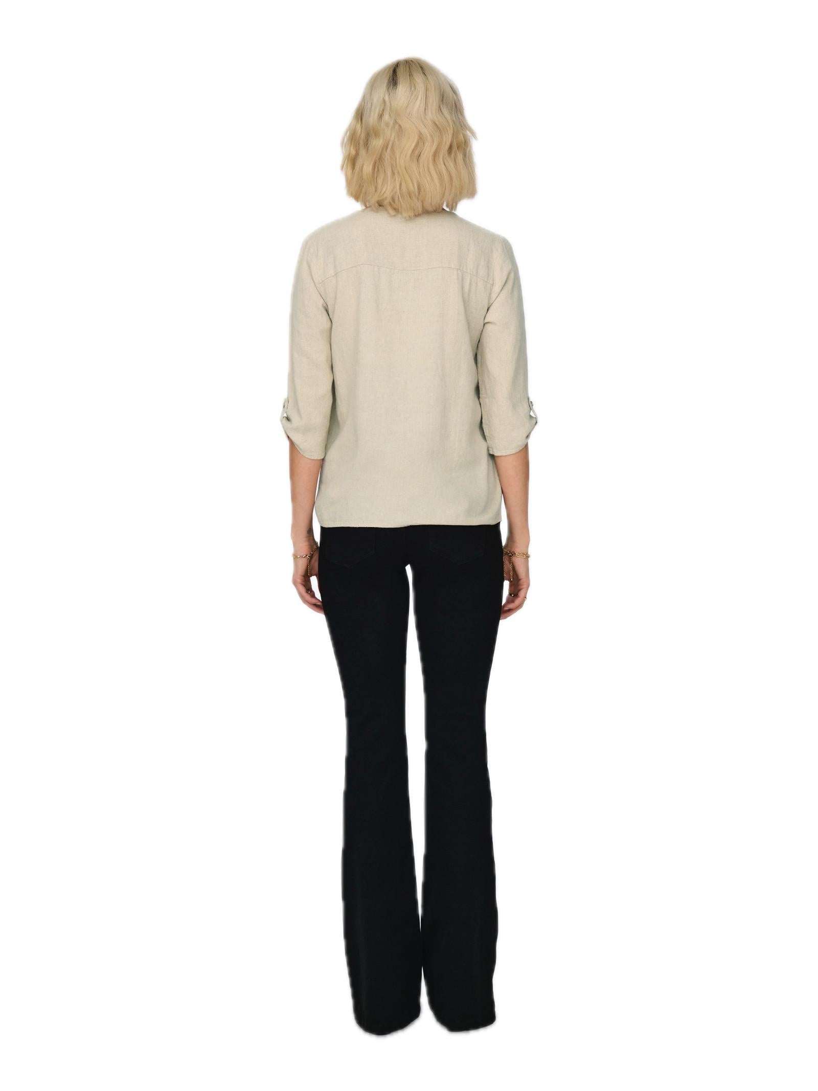 Blusa Jacqueline De Yong Say Beige in lino 15317390 /Oatmeal JDY 
