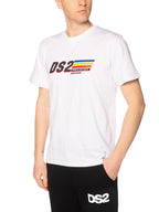 T-shirt DS2 Bianco stampa lines SS26309 BIANCO DS2 
