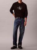 Felpa Calvin Klein Nero Terry girocollo LV04RD242G UB1 CALVIN KLEIN 
