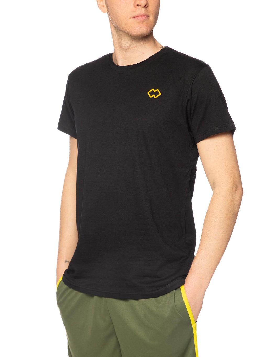 T-shirt Errea Nero giallo con logo R33M0J 2520 ERREA 