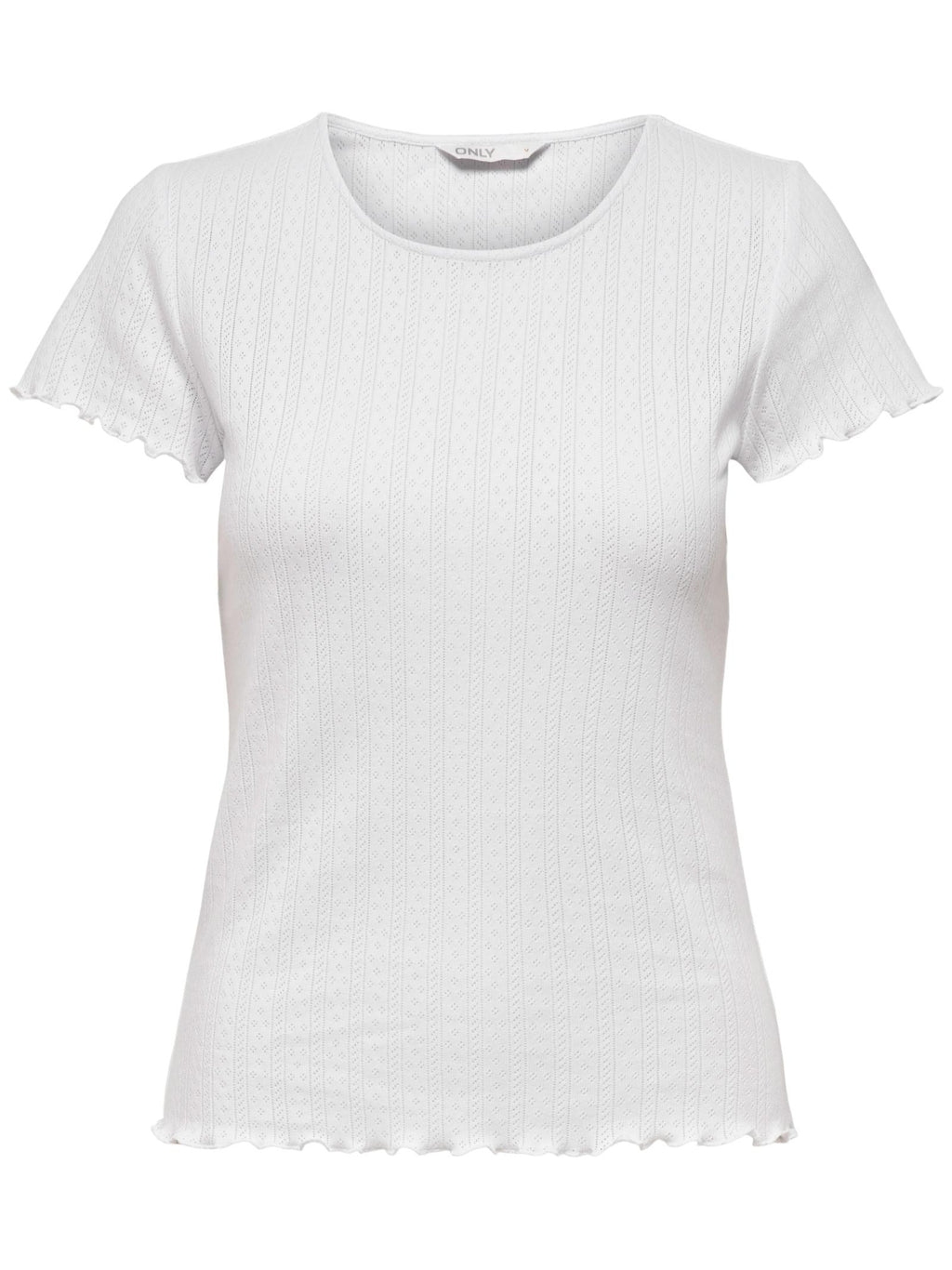 T-shirt Only Carlotta Bianco con volant 15256154 /White ONLY 