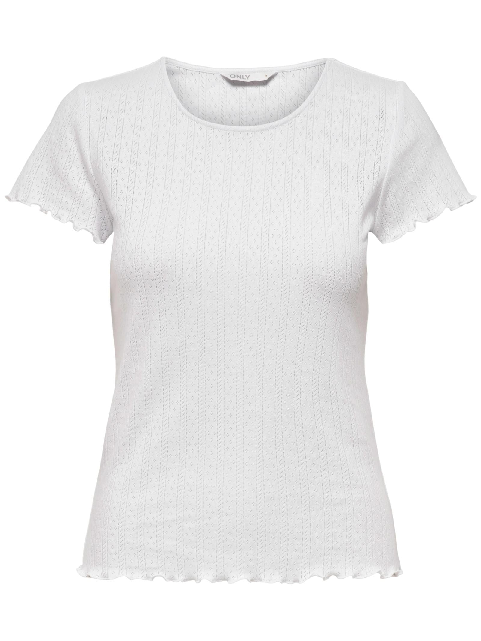 T-shirt Only Carlotta Bianco con volant 15256154 /White ONLY 