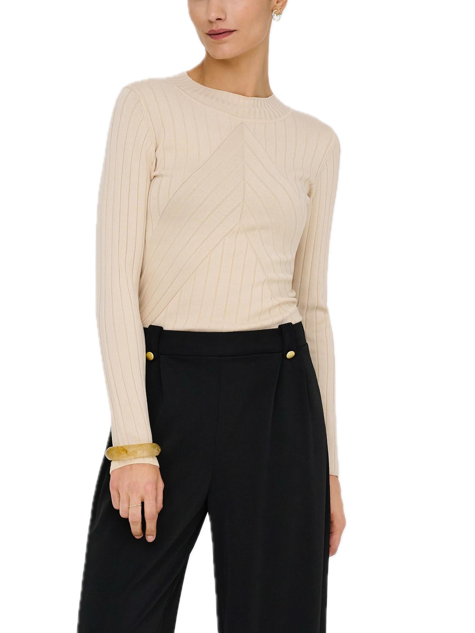 Maglia JDY Kate Beige girocollo 15207694 /Sandshell JDY 