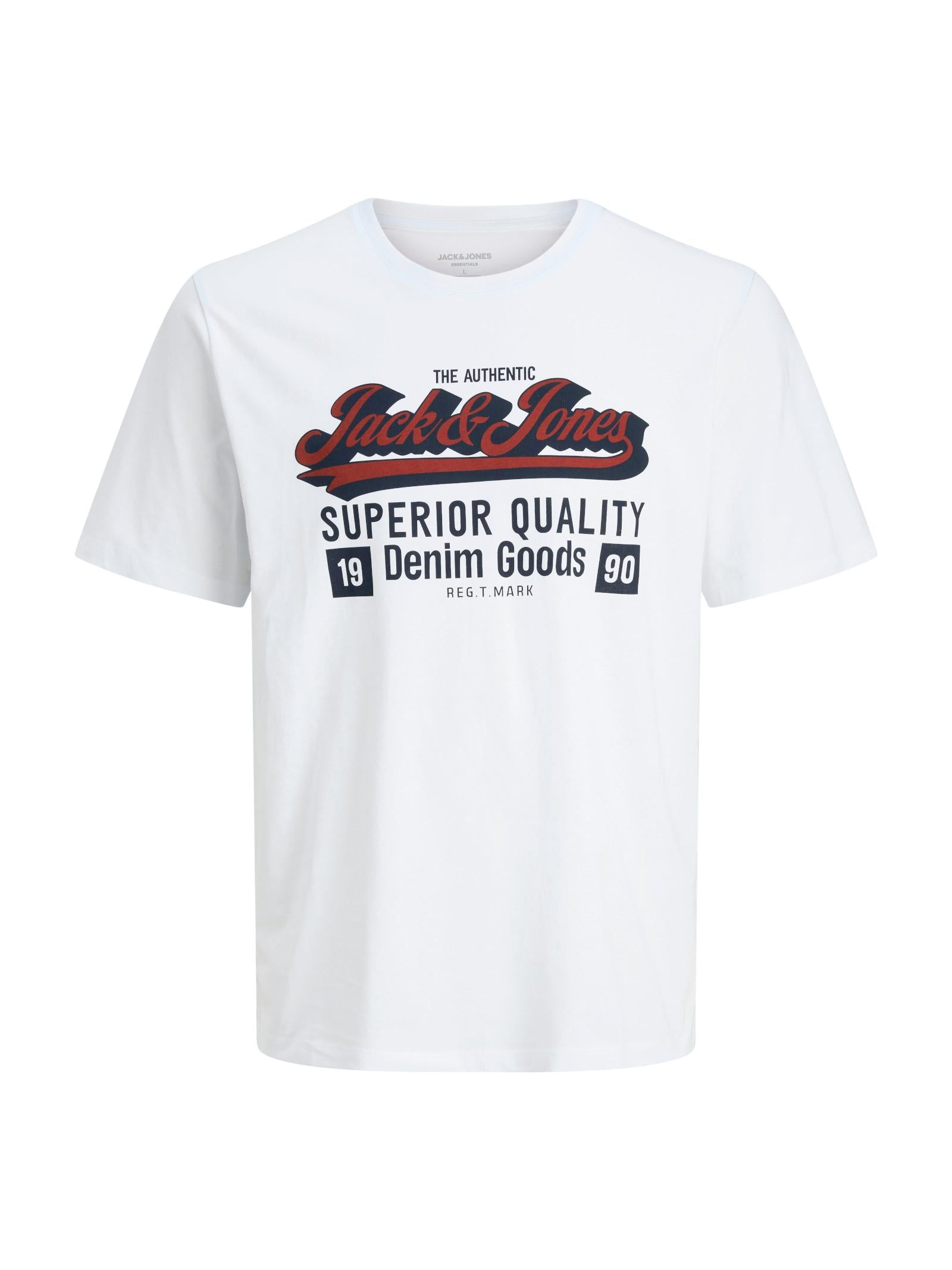 T-shirt Jack & Jones Logo Bianco girocollo 12279535 /Cloud Dancer JACK & JONES 