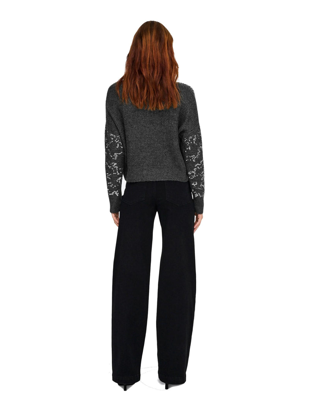 Maglia Only Alta Grigio glitter 15353230 /Dark Grey Melange ONLY 