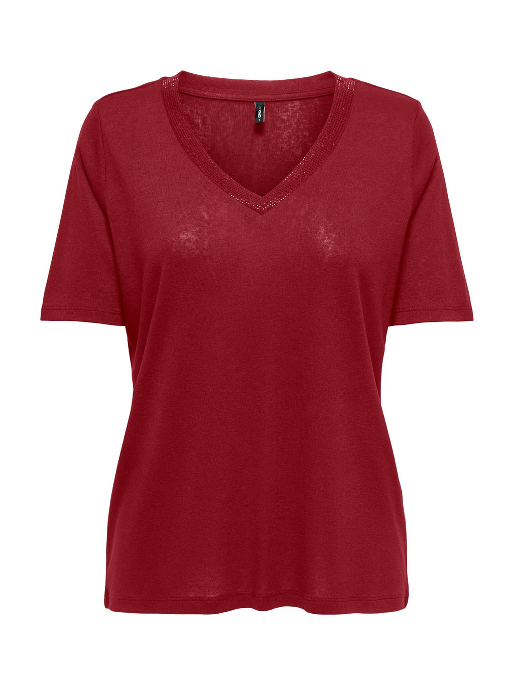 T-shirt Only Henrietta Bordeaux con scollo a V 15344497 /Cabernet ONLY 