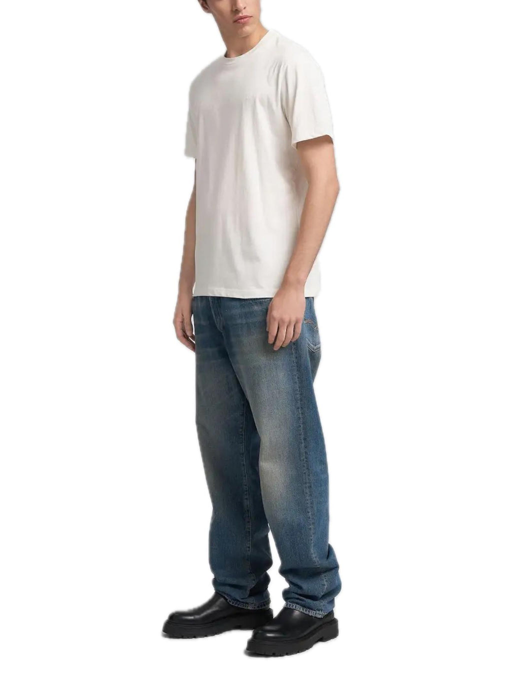 T-shirt Replay Bianco Basic logo piccolo M3097 011 REPLAY 